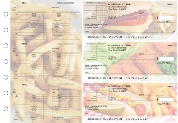 American Cuisine Multi-Purpose Corner Voucher Business Checks | BU3-7CDS01-MPV