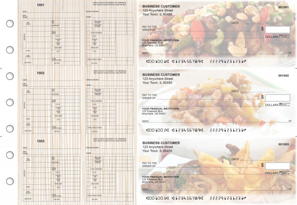 Chinese Cuisine Multi-Purpose Hourly Voucher Business Checks | BU3-7CDS04-MPH