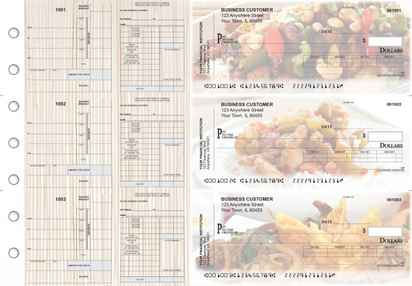 Chinese Cuisine Payroll Invoice Business Checks | BU3-7CDS04-PIN