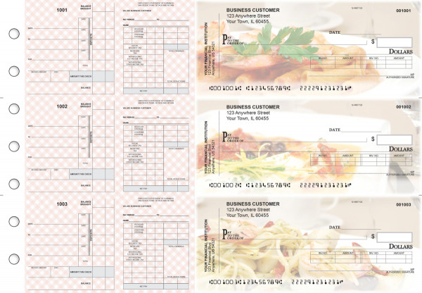 Italian Cuisine Payroll Invoice Business Checks | BU3-7CDS05-PIN