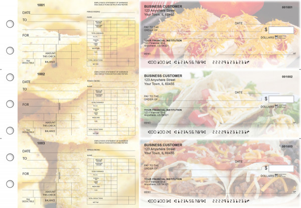 Mexican Cuisine Dual Purpose Voucher Business Checks | BU3-7CDS07-DPV