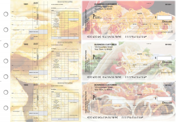 Mexican Cuisine Payroll Invoice Business Checks | BU3-7CDS07-PIN