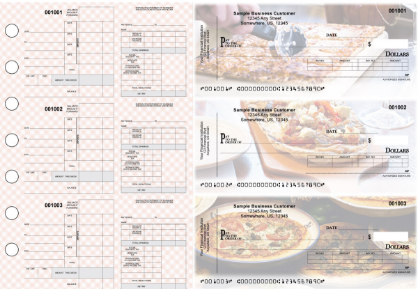 Pizza Itemized Disbursement Payroll Designer Business Checks | BU3-7CDS08-IDP