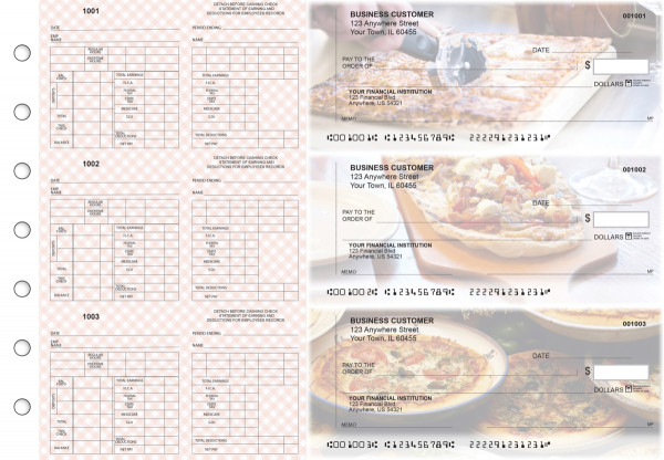 Pizza Multi-Purpose Counter Signature Business Checks | BU3-7CDS08-MPC