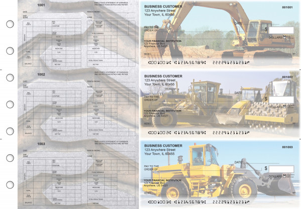 Construction Multi-Purpose Hourly Voucher Business Checks | BU3-7CDS10-MPH