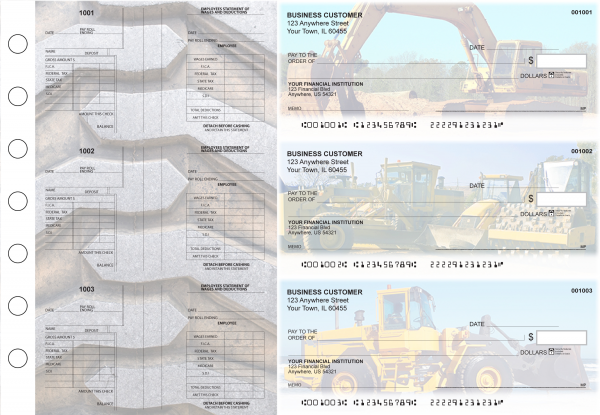 Construction Multi-Purpose Salary Voucher Business Checks | BU3-7CDS10-MPS