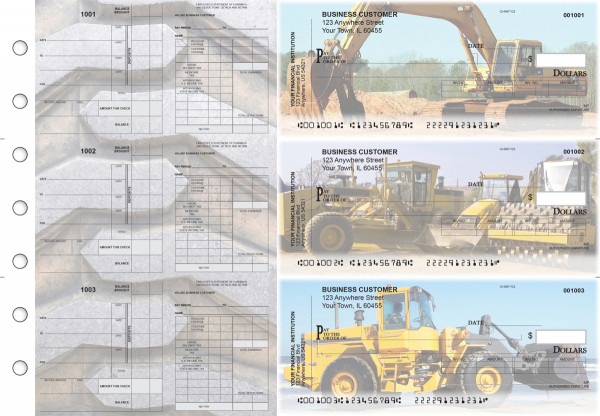 Construction Payroll Invoice Business Checks | BU3-7CDS10-PIN