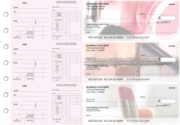 Makeup Dual Purpose Voucher Business Checks | BU3-7CDS12-DPV