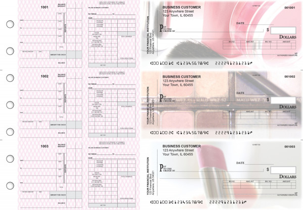 Makeup Payroll Invoice Business Checks | BU3-7CDS12-PIN