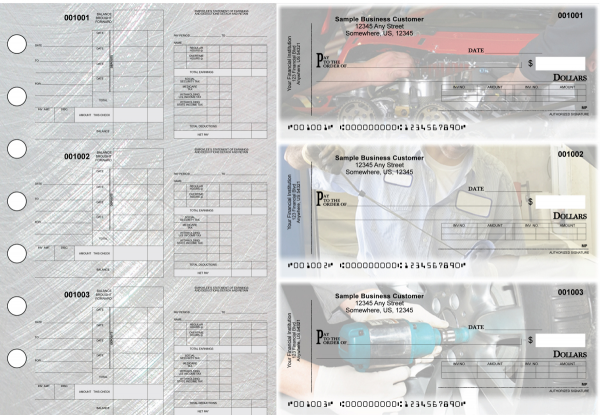 Mechanic Itemized Disbursement Payroll Designer Business Checks | BU3-7CDS13-IDP