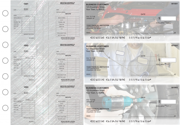 Mechanic Multi-Purpose Salary Voucher Business Checks | BU3-7CDS13-MPS