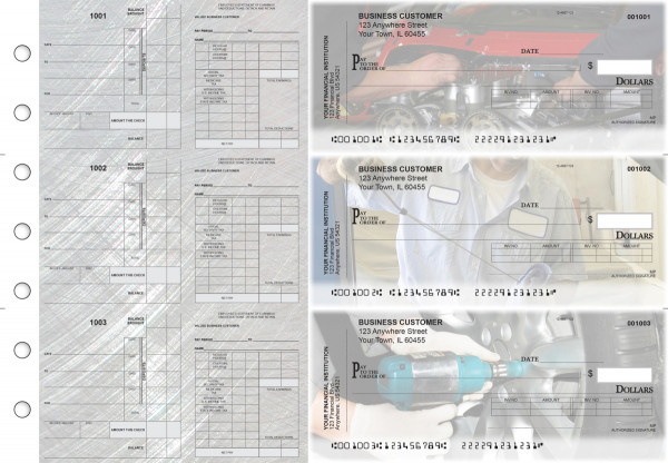 Mechanic Payroll Invoice Business Checks | BU3-7CDS13-PIN