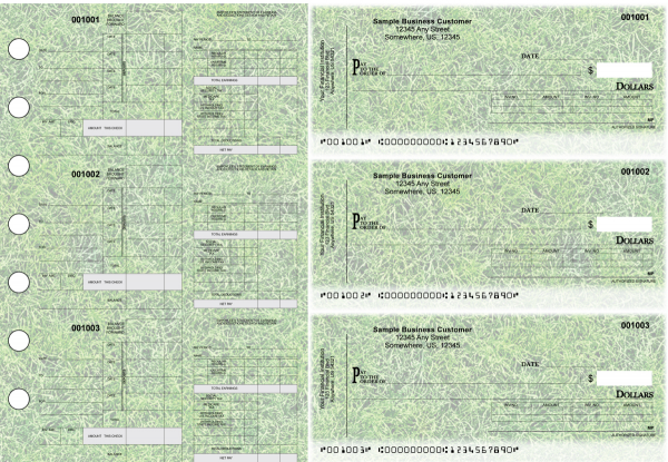 Grassy Itemized Disbursement Payroll Designer Business Checks | BU3-7CDS17-IDP