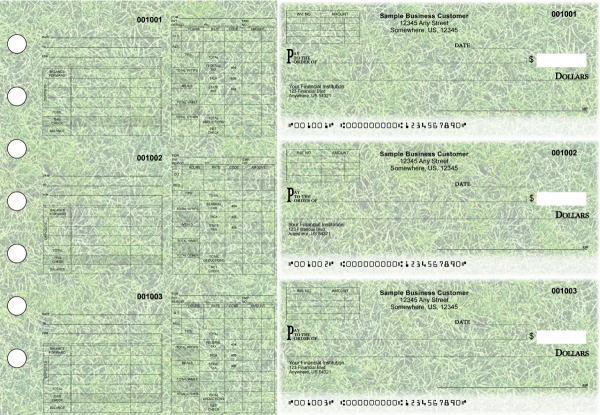 Grassy Multipurpose Invoice Payroll Designer Business Checks | BU3-7CDS17-MIP