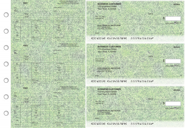 Grassy Multi-Purpose Counter Signature Business Checks | BU3-7CDS17-MPC