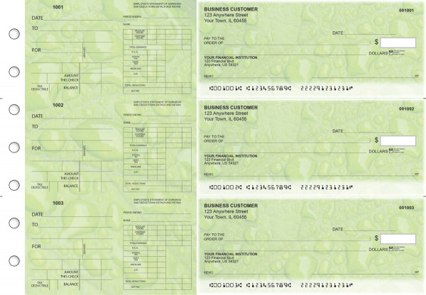 Leaf Dual Purpose Voucher Business Checks | BU3-7CDS19-DPV