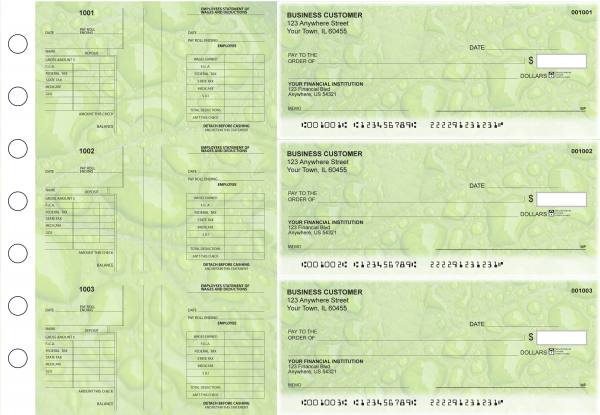 Leaf Multi-Purpose Salary Voucher Business Checks | BU3-7CDS19-MPS