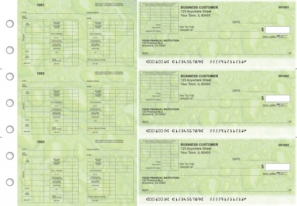 Leaf Multi-Purpose Corner Voucher Business Checks | BU3-7CDS19-MPV