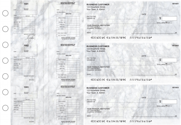 Marble Multi-Purpose Salary Voucher Business Checks | BU3-7CDS20-MPS