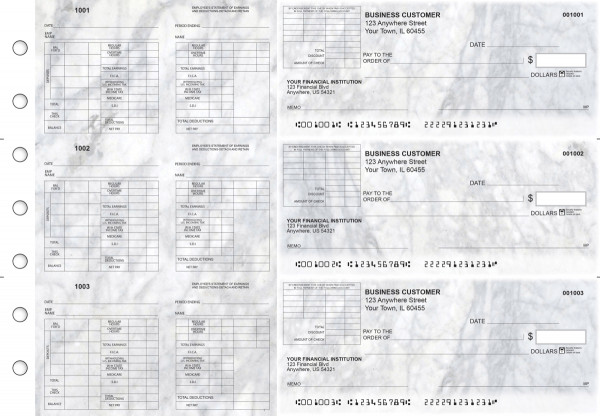 Marble Multi-Purpose Corner Voucher Business Checks | BU3-7CDS20-MPV