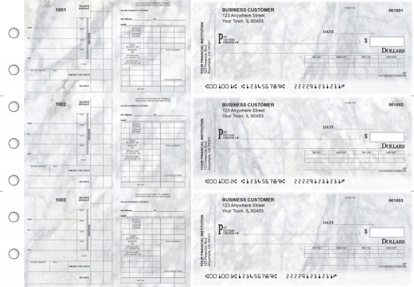 Marble Payroll Invoice Business Checks | BU3-7CDS20-PIN