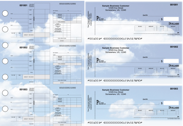 Clouds Itemized Disbursement Payroll Designer Business Checks | BU3-7CDS21-IDP