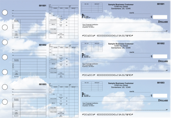 Clouds Multipurpose Invoice Payroll Designer Business Checks | BU3-7CDS21-MIP