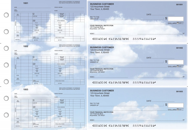 Clouds Multi-Purpose Hourly Voucher Business Checks | BU3-7CDS21-MPH