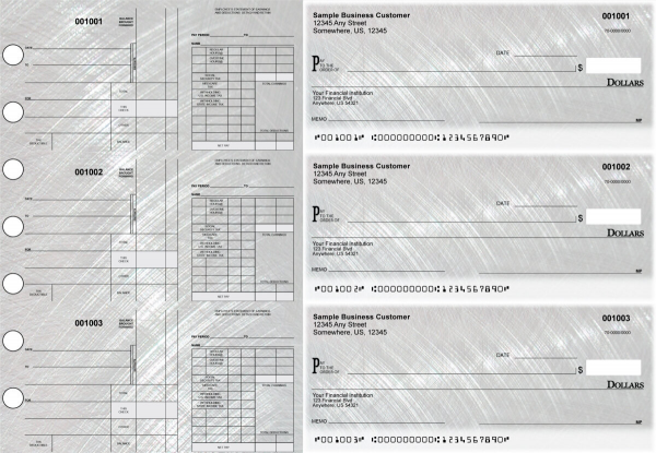 Brushed Metal Disbursement Payroll Designer Business Checks | BU3-7CDS23-FSP