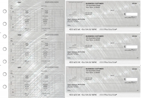 Brushed Metal Multi-Purpose Corner Voucher Business Checks | BU3-7CDS23-MPV