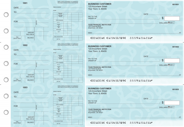 Swirls Dual Purpose Voucher Business Checks | BU3-7CDS24-DPV