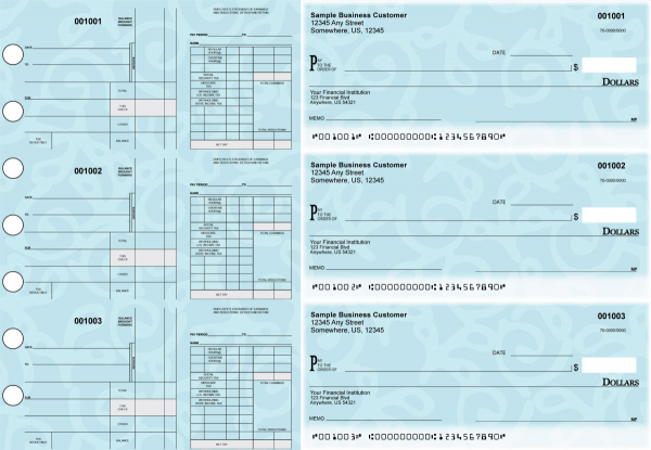 Swirls Disbursement Payroll Designer Business Checks | BU3-7CDS24-FSP