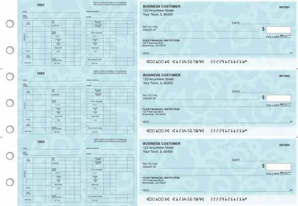 Swirls Multi-Purpose Hourly Voucher Business Checks | BU3-7CDS24-MPH