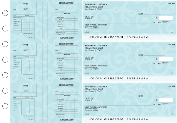 Swirls Multi-Purpose Salary Voucher Business Checks | BU3-7CDS24-MPS