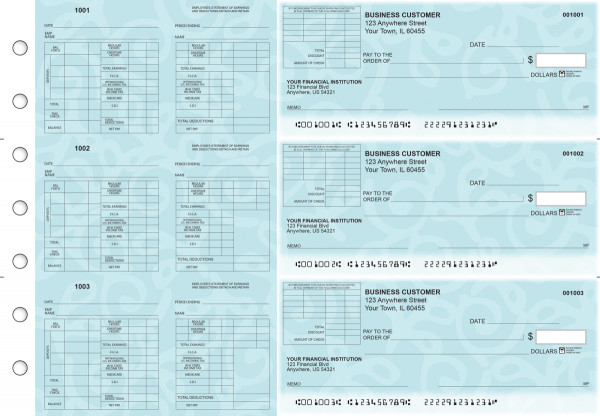 Swirls Multi-Purpose Corner Voucher Business Checks | BU3-7CDS24-MPV