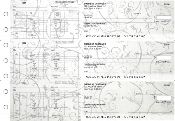 Vintage Multi-Purpose Hourly Voucher Business Checks | BU3-7CDS25-MPH