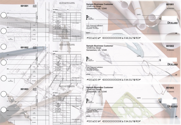 Architect Disbursement Payroll Designer Business Checks | BU3-7CDS27-FSP