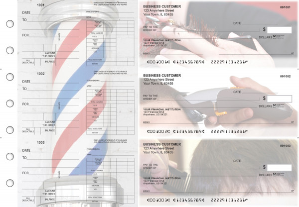 Barber Dual Purpose Voucher Business Checks | BU3-7CDS28-DPV