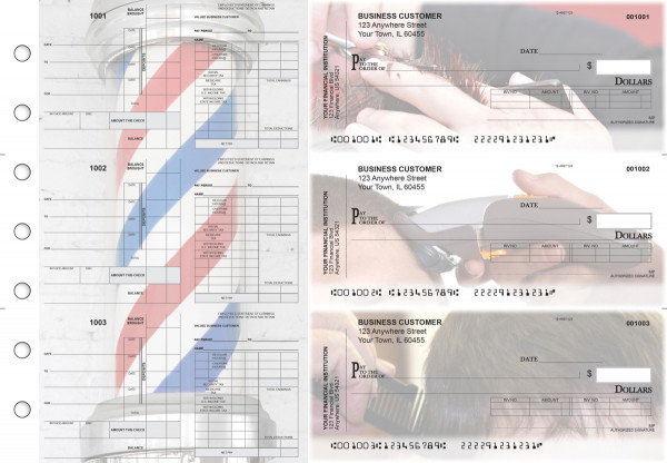 Barber Payroll Invoice Business Checks | BU3-7CDS28-PIN