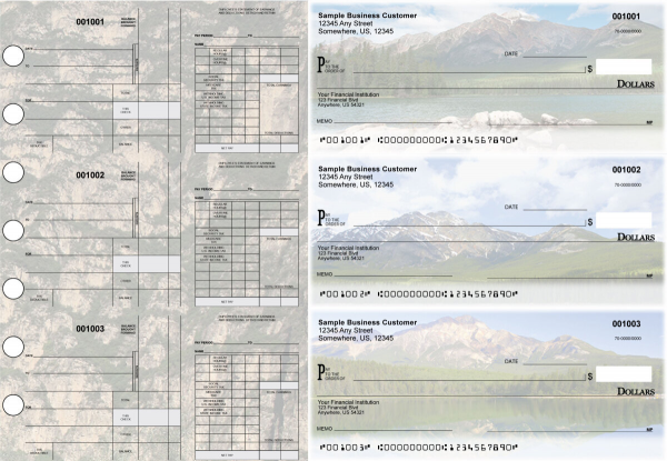 Scenic Mountains Disbursement Payroll Designer Business Checks | BU3-7CDS29-FSP