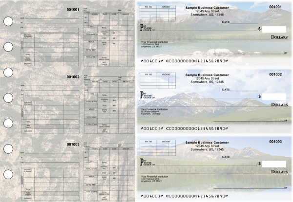 Scenic Mountains Multipurpose Invoice Payroll Designer Business Checks | BU3-7CDS29-MIP