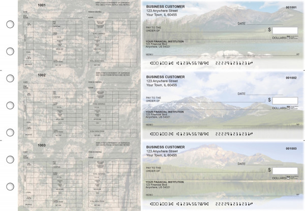 Scenic Mountains Multi-Purpose Hourly Voucher Business Checks | BU3-7CDS29-MPH