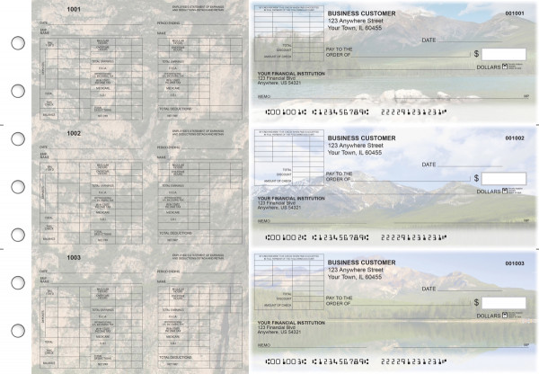 Scenic Mountains Multi-Purpose Corner Voucher Business Checks | BU3-7CDS29-MPV