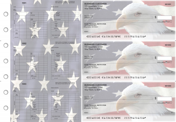 American Flag Multi-Purpose Hourly Voucher Business Checks | BU3-7CDS32-MPH