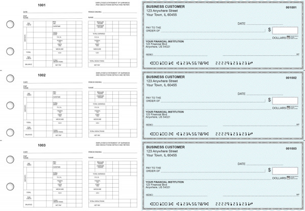 Teal Safety Multi-Purpose Hourly Voucher Business Checks | BU3-7ESF01-MPH