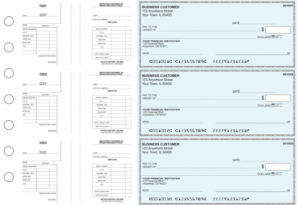 Teal Safety Multi-Purpose Salary Voucher Business Checks | BU3-7ESF01-MPS