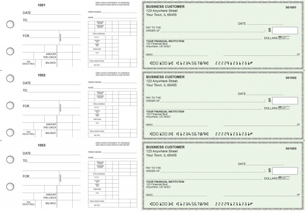 Green Safety Dual Purpose Voucher Business Checks | BU3-7GRN01-DPV