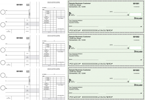 Green Safety Disbursement Payroll Business Checks | BU3-7GRN01-FSP