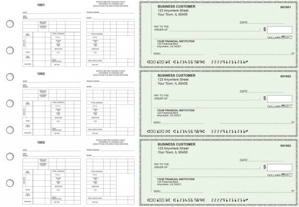 Green Safety Multi-Purpose Counter Signature Business Checks | BU3-7GRN01-MPC