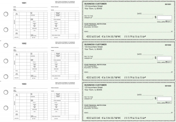 Green Safety Multi-Purpose Hourly Voucher Business Checks | BU3-7GRN01-MPH